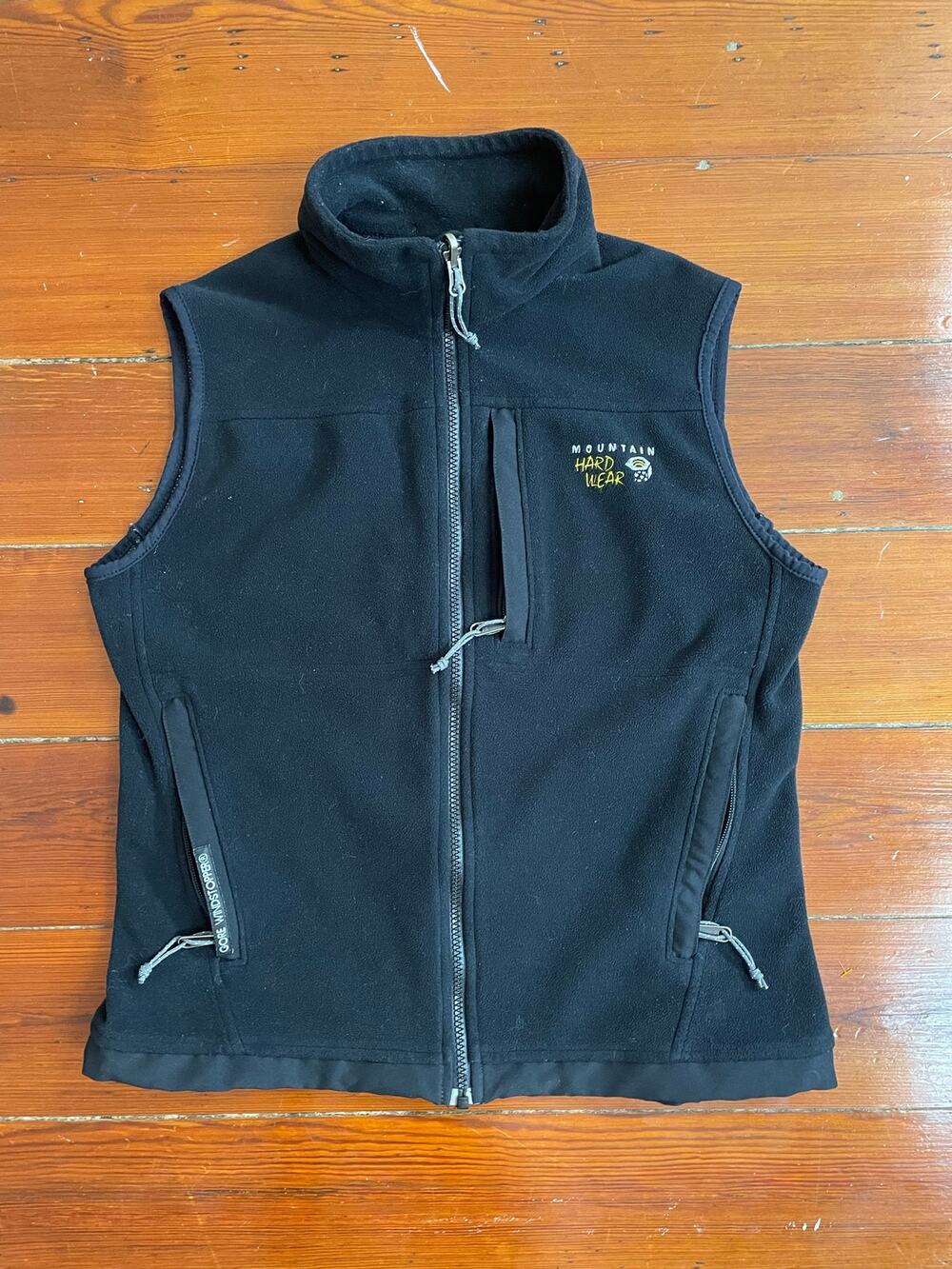 Mountain Hardwear Womens Black Fleece Vest Full Zip Hiking Outdoor Size 8